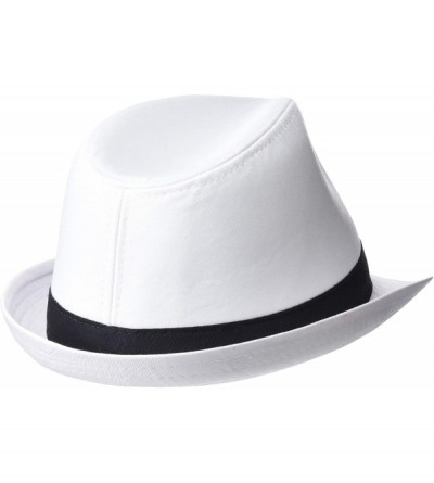 Fedoras Unisex Fedora Hat - White/Black - CH11E5OBRJR $19.05