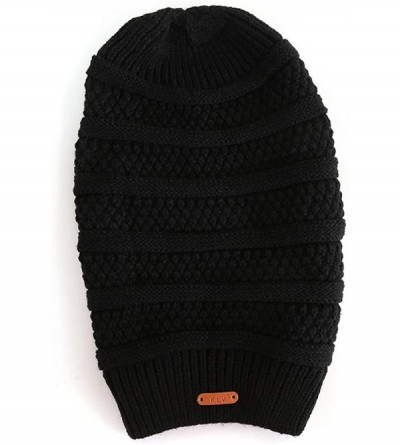 Berets Women Ladies Winter Knitting Hat Warm Artificial Wool Snow Ski Caps With Visor - S1101-black - C6192ZX7LYT $13.58
