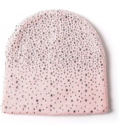 Skullies & Beanies Stretch Knitted Hairball Knitting - Pink - CX18A2LE3SY $6.59