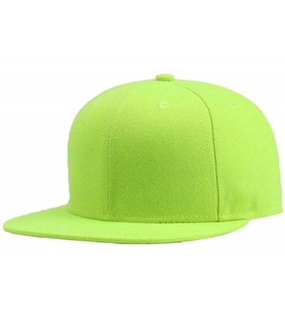 Baseball Caps Plain Solid Flatbill Snapback Hats Baseball Cap - Green - C8186YK2DTC $10.55
