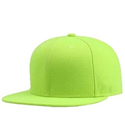 Baseball Caps Plain Solid Flatbill Snapback Hats Baseball Cap - Green - C8186YK2DTC $10.55