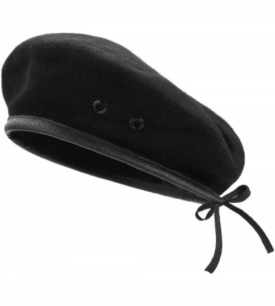 Berets AYPOW Berets Ladies Military Leather - Style A-black - C718WSWQH5Q $19.76
