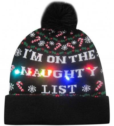 Skullies & Beanies LED Light-up Christmas Hat 6 Colorful Lights Beanie Cap Knitted Ugly Sweater Xmas Party - H - CW18ZMQXAY2 ...