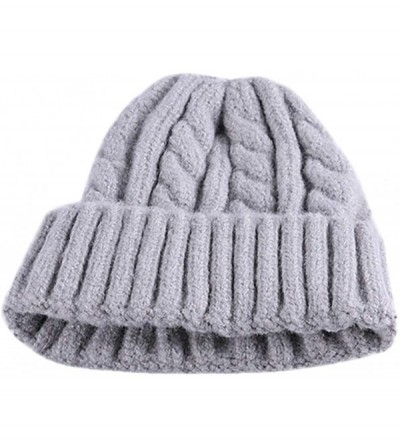 Skullies & Beanies Womens Winter Knitted Hat - Gray - CZ18LZRCD4R $8.73