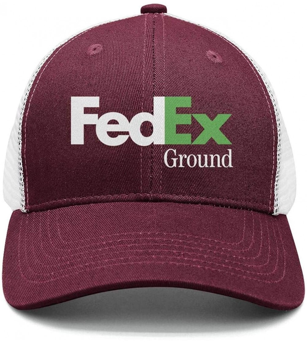 Baseball Caps Mens Printed FedEx-Ground-Express-Violet-Green-Logo-Symbol-Adjustable Sun Cap - Maroon-8 - CY18QWX2SWH $16.98