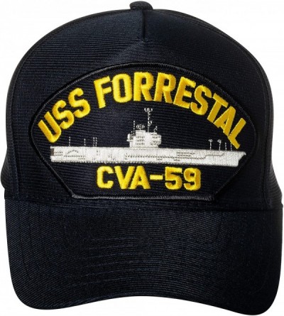Baseball Caps United States Navy USS Forrestal CVA-59 Supercarrier Ship Emblem Patch Hat Navy Blue Baseball Cap - CM18X2WQE3M...