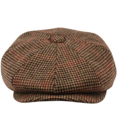 Newsboy Caps Men's Classic 8 Panel Wool Blend newsboy Snap Brim Collection Hat - 2745-brown - CW1864H8UM0 $40.24