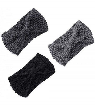 Skullies & Beanies 3pcs Womens Winter Knitted Headband Elastic Crochet Ear Warmers Hair Band Ear Muffs - D - C718M2L82ZS $20.32