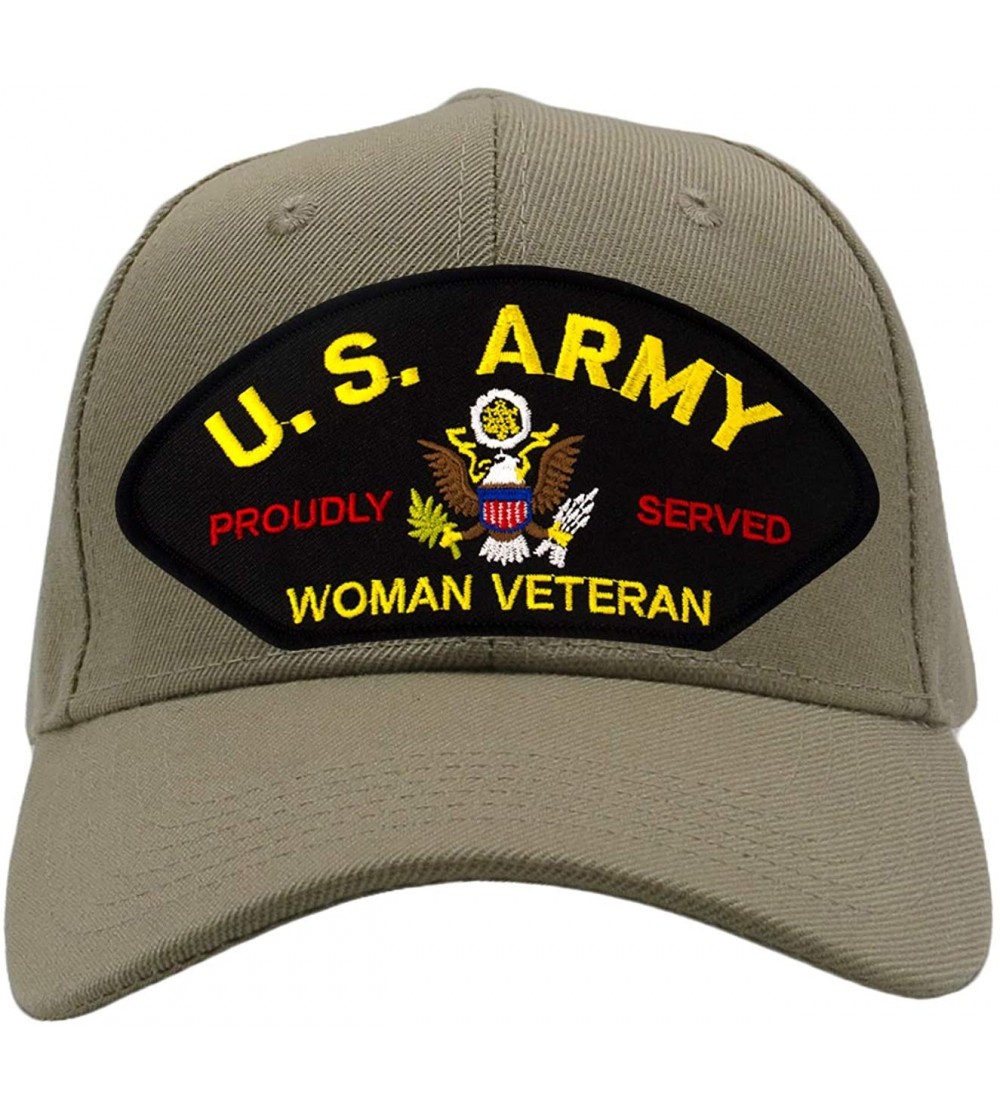 Baseball Caps US Army - Woman Veteran Hat/Ballcap Adjustable One Size Fits Most - Tan/Khaki - C418N80ZRO4 $42.86