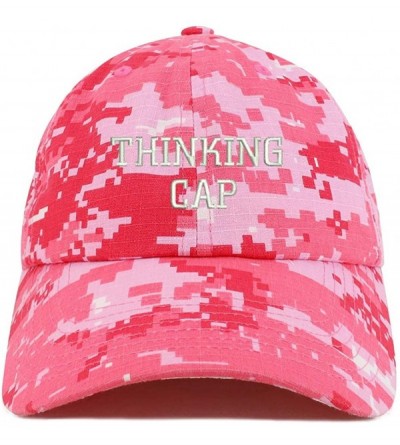Baseball Caps Thinking Cap Embroidered Dad Hat Adjustable Cotton Baseball Cap - Pink Digital Camo - CD18TRC50LR $19.60