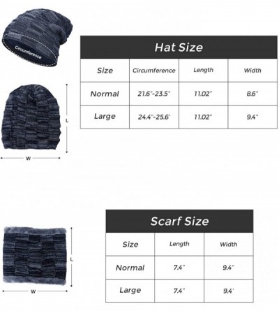 Skullies & Beanies Winter Men Hat Scarf Set- Beanie Hat Neck Warmer for Women - 5 Navy - C718X9O7THN $12.19