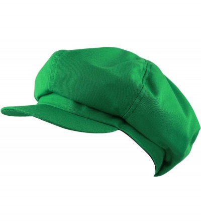 Newsboy Caps Exclusive Cotton Newsboy Gatsby Applejack Cabbie Plain Hat Made in USA - Kelly Green - CR12OD1PSHF $14.57