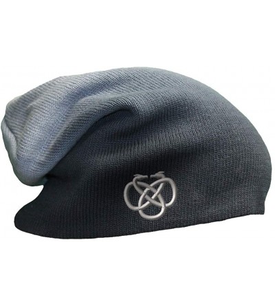 Skullies & Beanies Custom Slouchy Beanie Celtic Knot Embroidery Skull Cap Hats for Men & Women - Navy - CO18A55MCDH $17.66