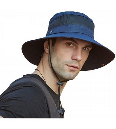 Bucket Hats Outdoor UPF 50+ UV Sun Protection Waterproof Breathable Wide Brim Bucket Sun Hat for Men/Women - Black-2 - CL197R...
