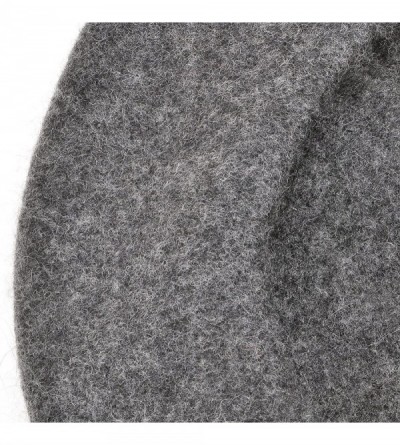 Berets Wool French Beret Hat Solid Color Beret Cap for Women Girls - Melange Grey - CD187Q5XOKR $15.04