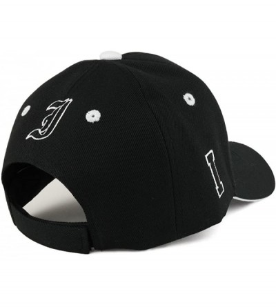 Baseball Caps Gothic Alphabet Letters 3D Monogram Embroidered Structured Baseball Cap - I - CO185S3TY26 $14.14
