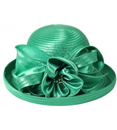 Bucket Hats Lady Church Derby Dress Cloche Hat Fascinator Floral Tea Party Wedding Bucket Hat S051 - S710-green - CN18NQQ7YOH...
