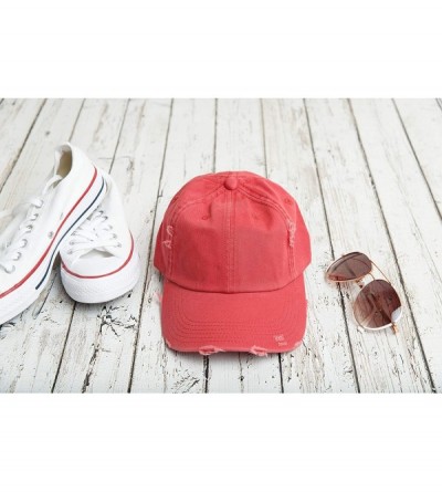 Baseball Caps Monogrammed Distressed Trucker Hats Baseball Caps for Women - Unique Holiday for Women - Dashing Red - C918KGTE...