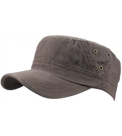 Baseball Caps Mens Cotton Baseball Twill Army Millitary Corps Running Sun Hat Cap Visor Hats - Coffee - CW12EKZTJB3 $7.42
