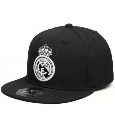 Baseball Caps Real Madrid Officially Licensed Fashion Black/White Snap-Back Hat - C418GL090EL $28.62