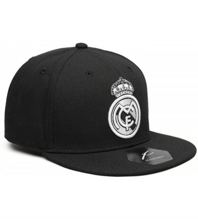 Baseball Caps Real Madrid Officially Licensed Fashion Black/White Snap-Back Hat - C418GL090EL $28.62
