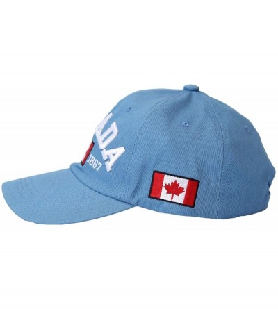 Baseball Caps Cotton Baseball Cap Canada Maple Flag Embroidery LX1382 - Skyblue - CE18XWXEMR8 $12.01