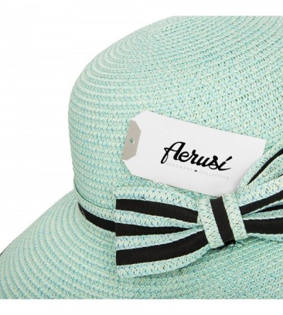 Sun Hats Women's Hampton Floppy Straw Hat - Teal - C2129VRLHRJ $16.82