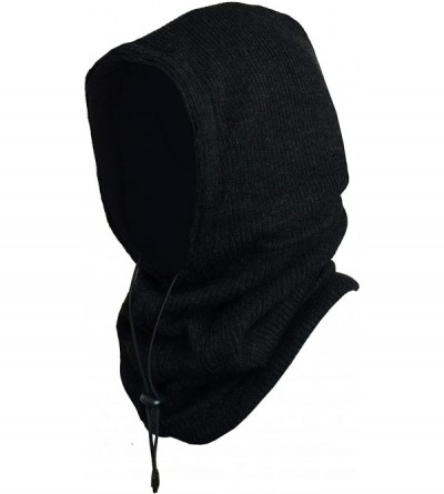 Balaclavas 4 in 1 Full Face Hood for Adults- Fleece Balaclava- Ski Mask Hoodie- Face Fleece Mask - Black Ribbed Knit - CU18ZC...