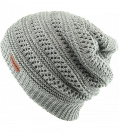 Skullies & Beanies Super Warm Slouchy Fleeced Long Beanie Warm Fur Lined Winter Knit Hat Thick Skull Cap - CJ18GL7N6CY $14.10