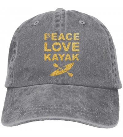 Skullies & Beanies Peace Love Kayak Adult Sport Adjustable Baseball Cap Cowboy Hat - Ash - CD1803R880Q $11.48