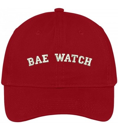 Baseball Caps Bae Watch Embroidered Brushed Cotton Dad Hat Cap - Red - CZ17YHK9LUH $32.17