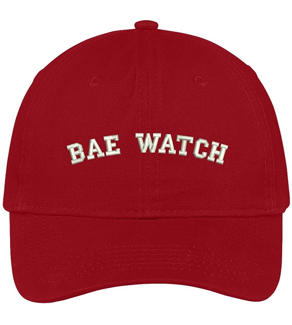 Baseball Caps Bae Watch Embroidered Brushed Cotton Dad Hat Cap - Red - CZ17YHK9LUH $13.48