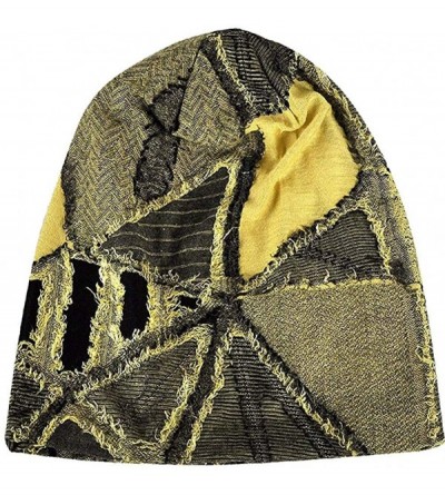 Skullies & Beanies Women Cotton Beanie Lace Soft Sleep Cap Slouchy Chemo Hats - Grey and Yellow - CM196D7GQOT $11.81