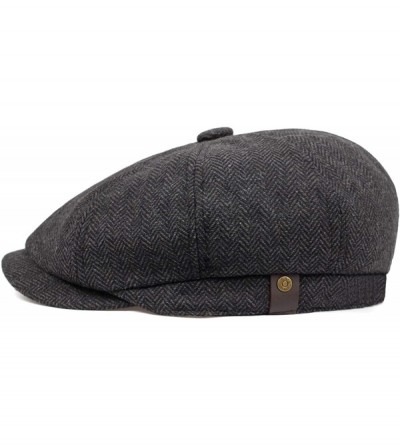 Newsboy Caps Newsboy caps Cotton Wool Flat hat Hats for Men Ivy hat Golf Adjustable Driving hat - Dark Gray - CD18X5GW0Z0 $12.29