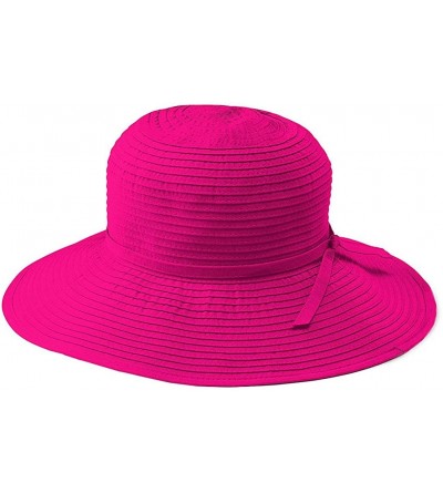 Sun Hats Women's Ribbon Medium Brim Floppy - Berry - C8112B7ON37 $40.54