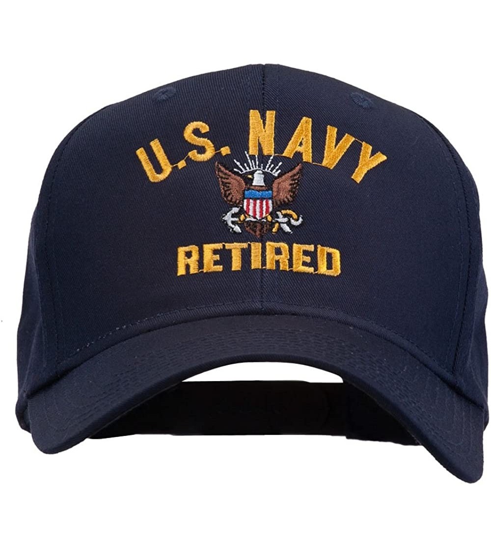 Baseball Caps US Navy Retired Military Embroidered Cap - Blue - CT11USNFV5Z $18.68