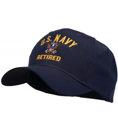 Baseball Caps US Navy Retired Military Embroidered Cap - Blue - CT11USNFV5Z $18.68