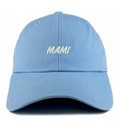Baseball Caps Mami Embroidered Low Profile Soft Cotton Dad Hat Cap - Sky - CJ18D53M603 $33.79