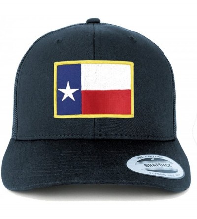 Baseball Caps Flexfit Texas State Flag Embroidered Iron on Patch Snapback Mesh Trucker Cap - Navy - CE188I8M3AZ $15.71