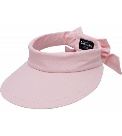 Sun Hats Women's SPF 50+ UV Protection Wide Brim Beach Sun Visor Hat - Pink - CD12J70RTIL $10.39