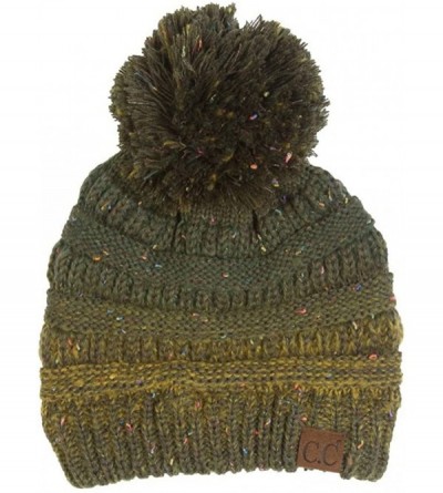 Skullies & Beanies Warm Cable Knit Thick Soft Beanie w/Pom - Olive - CC12N2ILXYD $16.81