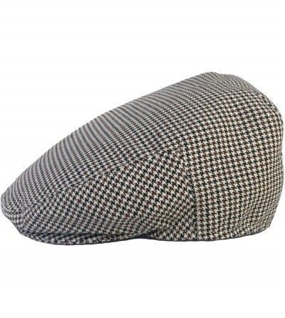 Newsboy Caps Summer Plaid Ivy Scally Driver Cap Polyester Flat Hat - Brown Herringbone - CS18WDNL09Y $17.42