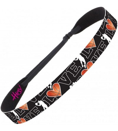 Headbands Adjustable No Slip I Love Basketball Headbands for Women Girls & Teens - Black Love Basketball - CQ17YDOH89Z $25.83
