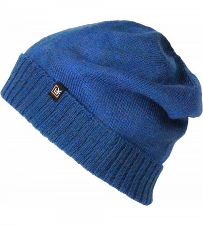 Skullies & Beanies 100% Wool Classic Knit Beanie Hat Cap for Women & Men - Cobalt - CK12OBOQK5D $25.16