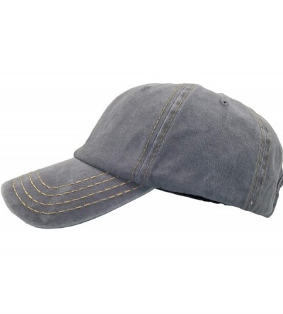Baseball Caps Washed Ponytail Hat Baseball Distressed Cotton Pony Caps for Women - Grey - CG18U8HY522 $6.88