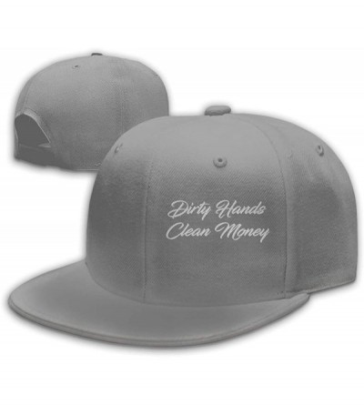 Baseball Caps Dirty Hands Clean Money Baseball Cap Dad Hat Plain Hat - Gray - C2192D8I5NU $12.96