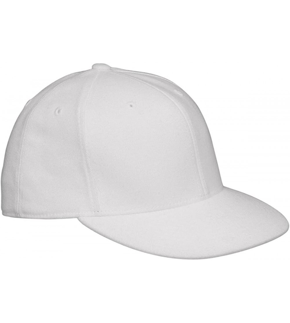 Baseball Caps Yupoong Men's 6-Panel High-Profile Premium Fitted Cap - White - CG115M7FJ4P $12.42