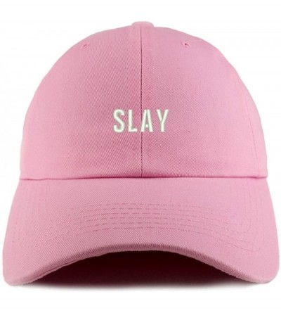Baseball Caps Slay Embroidered Low Profile Soft Cotton Dad Hat Cap - Pink - CV18DD5N45E $37.16