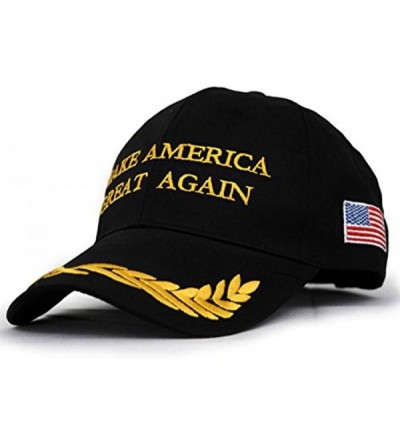 Baseball Caps Make America Great Again Donald Trump Slogan with USA Flag Cap Adjustable Baseball Hat - Black Olive Branch - C...