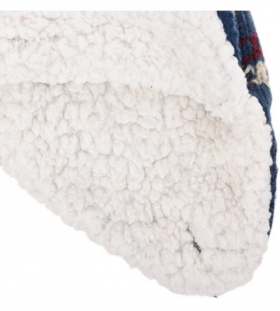 Skullies & Beanies Knit Fleece Fairs Isle Nordic Ear Flap Pom Beanie Hat CR7500 - Navy - CQ18MDKSC3C $28.77